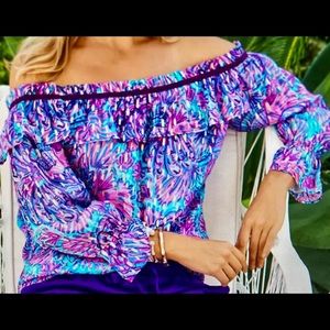Lilly Pulitzer Ceecee Off the shoulder Top  size XS